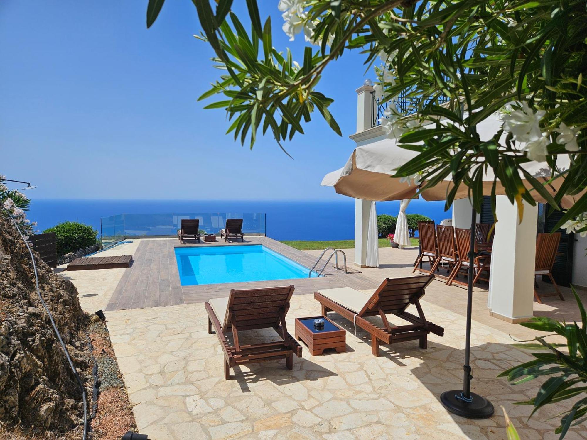 Villa Vardia-Amazing Seaviews With Heated Pool Sinarádes Exterior photo